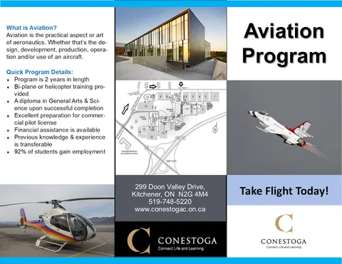 2016 aviation brochure (college assignment) — front panel